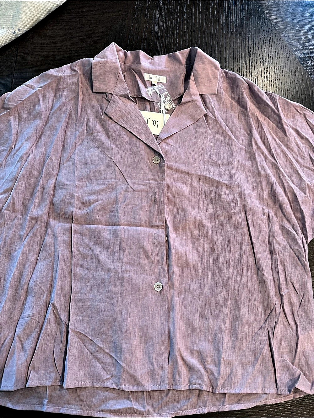 la miel Button Front Top in Pink Size Large Like New